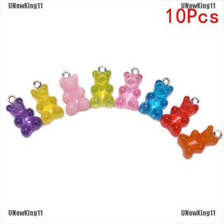 Unk 10 ชิ้น / เซต Gummy Bear Candy Charms สร้อยคอจี้ DIY ต่างหูเครื่องประดับ