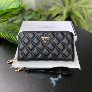 GUESS Quilted Long Wallet Black