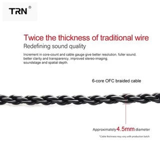 TRN สายอัพเกรด TRN 6core ขั้ว 2pin/ mmcx สายทองแดงถักเกรียว สายอัพเกรด 2pinnmmcx