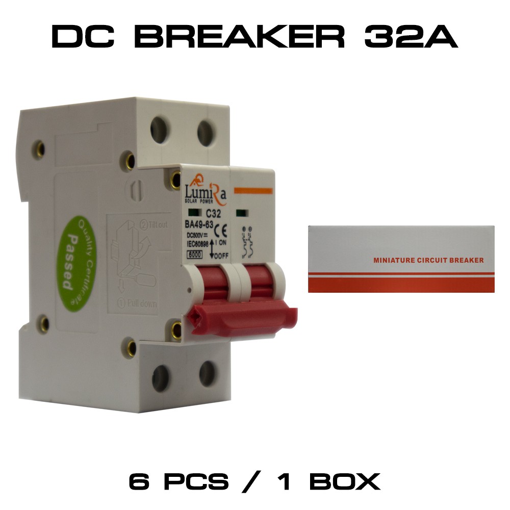 Breaker DC 12v Solar  25AH/32AH/63AH  MCB-C25-DC Breaker1000V/MCB-C32-DC Breaker1000V/MCB-C63-DC 1000v/Surge DC 1000V