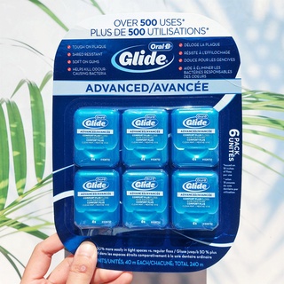 ไหมขัดฟัน ออรัลบี ไกลด์ แอดวานซ์ ยาว 40 เมตร Glide Advanced Comfort Plus Floss Clean Mint 40m 6 Count (Oral-B®)