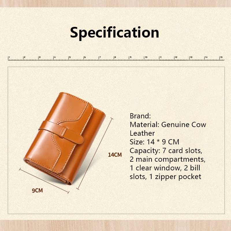 กระเป๋าสตางค์ผู้หญิง กระเป๋าถือ หนังแท้ RFID ความจุมาก