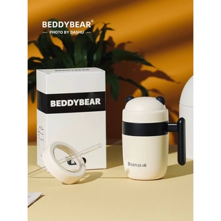 BeddyBear เบ็ดดี้แบร์ แก้วแสตนเลสเก็บอุณหภูมิ 2IN1 2 ฝา พร้อมหลอดดูด สีดำ BBA007-012 320 ml.