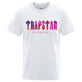 เสื้อยืดลําลอง ผ้าฝ้าย แขนสั้น คอกลม พิมพ์ลาย Trapstar London Sunset แฟชั่นฤดูร้อน สําหรับผู้ชาย