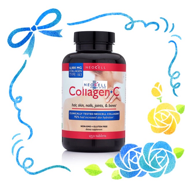 NeoCell Super Collagen+C  6,000 MG Collagen Type 1&3 (Non-GMO +Gluten Free) Vitamin USA คอลลาเจน 250