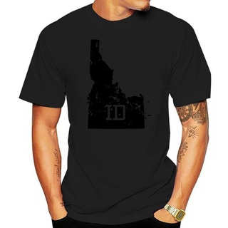 Creature ใหม่ เสื้อยืดลําลอง ผ้าฝ้าย 100% แขนสั้น คอกลม พิมพ์ลายแผนที่ Idaho State Map Id Abbreviation แฟชั่นสําหรับผู้ช