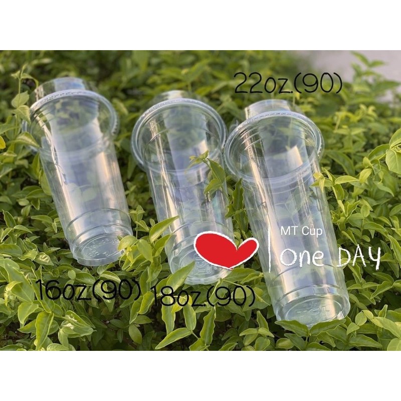 🔥 แก้วทรงสูง PP 16,18,22 oz. ปาก90mm.รายการแยกแก้วและฝา