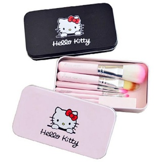 7 ชิ้น Hello Kitty ชุดแปรงแต่งหน้า พร้อมกล่องเหล็กแท้!!