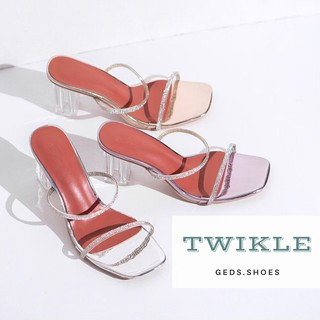 Code : GESD7J  ลดทันที 65.- เมื่อซื้อครบ 500.- รองเท้าแฟชั่น  TWINKLE รองเท้าส้นแก้ว 3 นิ้ว