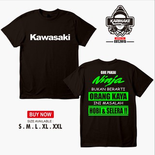 เสื้อยืดผ้าฝ้ายพิมพ์ลายแฟชั่น เสื้อยืด พิมพ์ลาย Kawasaki Ninja Racing Not Rich But Hobby สําหรับรถยนต์