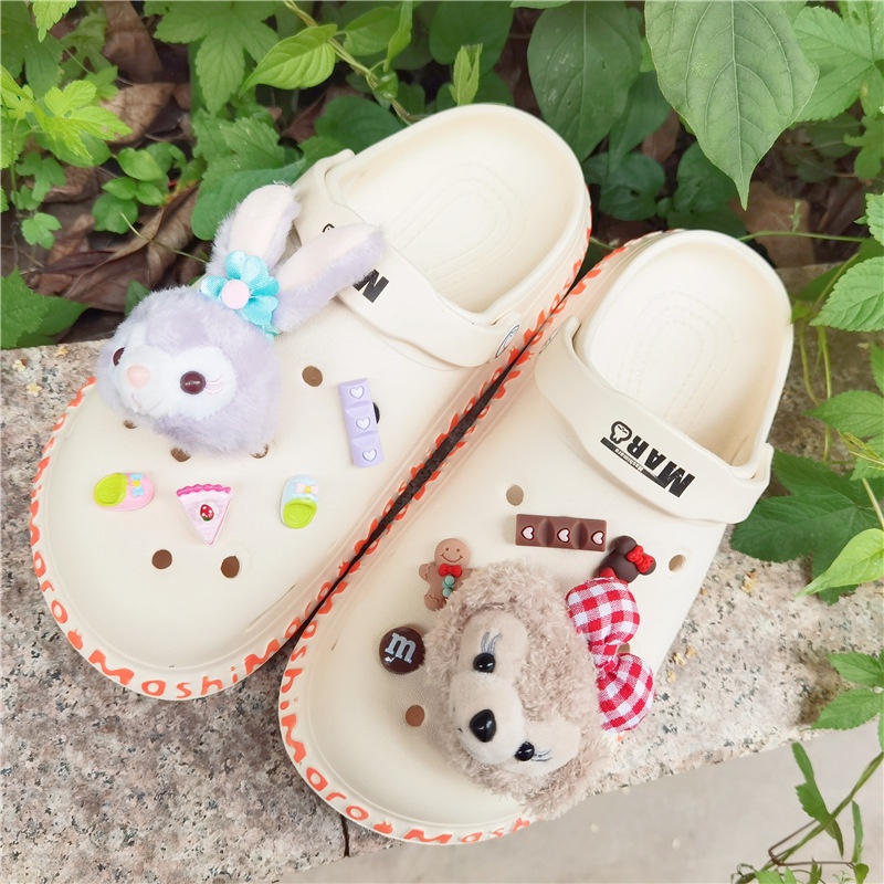 น่ารัก Stella Lou Jibitz Charm ชุดไอศกรีม Lollipop ตกแต่ง Duffy Bear ดอกไม้ M & M ถั่ว Jibbits Pin สําหรับ Clog รองเท้าแตะอุปกรณ์เสริม