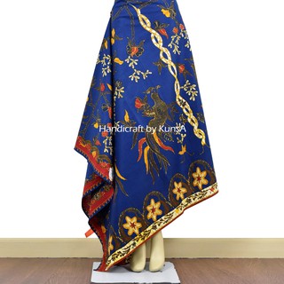 KunsA ผ้าบาติก (ผ้าปาเต๊ะ) BATIK ผ้าพันอินโด ผ้าบาติกอินโดนีเซีย IND32-blue