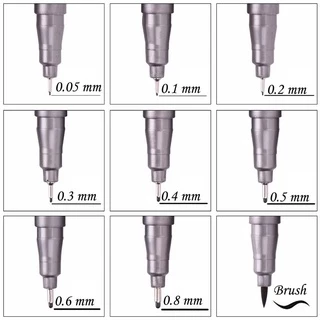 ปากกามาร์กเกอร์ กันน้ำ 0.05-0.8 สีดํา สําหรับนักเรียน สํานักงาน โรงเรียน 1 ชิ้น