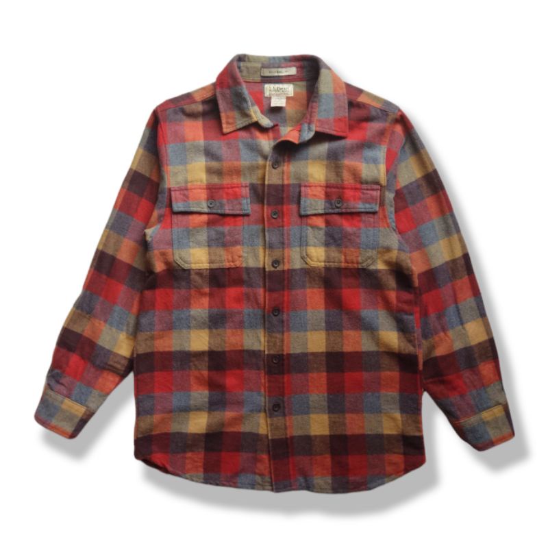 KEMEJA เสื้อเชิ้ตผ้าสักหลาดมือสอง ll bean not patagonia