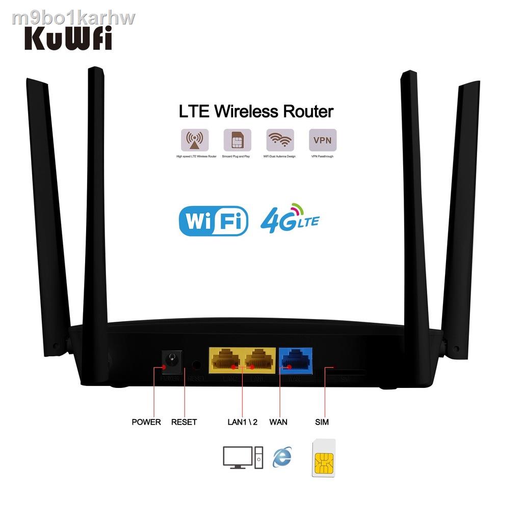 ☸ KuWFi 4G WiFi Router 150Mbps Support 32 Users RJ45 WAN LAN Wireless ...