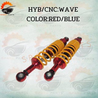 โช๊คหลังคู่แต่ง WAVE แบบHYB/CNC ตัดสีแดง (มีให้เลือก5สี)