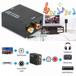 ตัวแปลงOptical Coaxial Toslink Digital to Analog Audio Converter Adapter 3.5mm RCA L/R With 2m Optical Cable