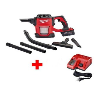 Milwaukee M18CV เครื่องดูดฝุ่น พร้อมแบต 4ah 1ก้อน และแท่นชาร์จ 1เครื่อง