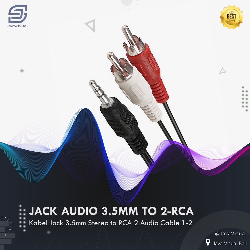 [JaVis] สายสัญญาณเสียง RCA 2 TO JACK 3.5MM 10M
