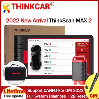 Thinkcar เครื่องสแกนเนอร์ ThinkScan Max 2 ระบบวินิจฉัย รองรับ CANFD สําหรับ GM 2022 AF DPF IMMO 28 Reset ECU Coding OBD2