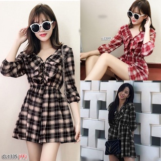 Playsuit ขาสั้นลายสก็อต