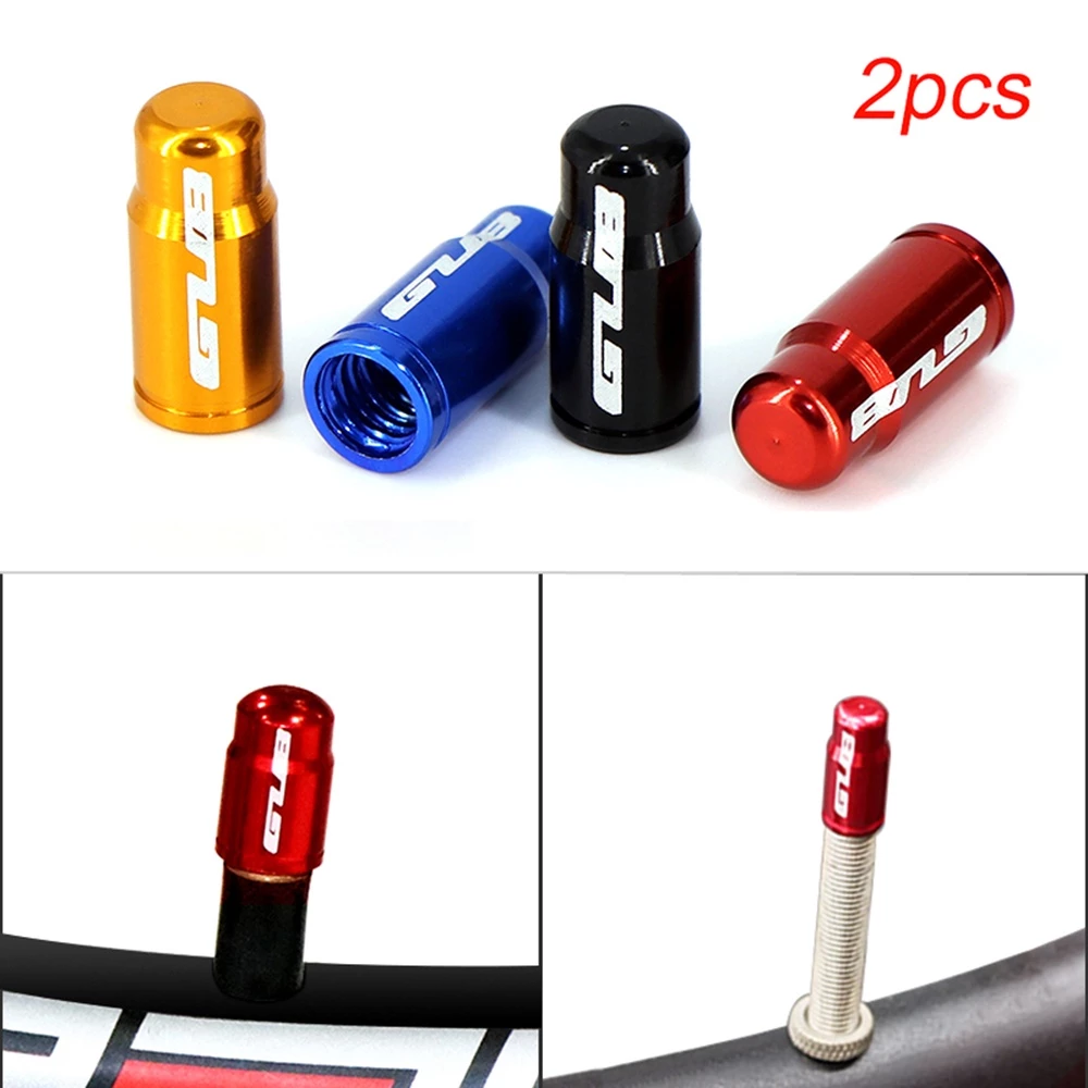 GUB 2pcs อลูมิเนียมจักรยานยางวาล์วหมวก Ultralight Schrader/Presta ยางวาล์ว Protector MTB Road Bike Tyre หมวกด้านในฝาครอบวาล์ว AV/FV Universal ขี่จักรยาน