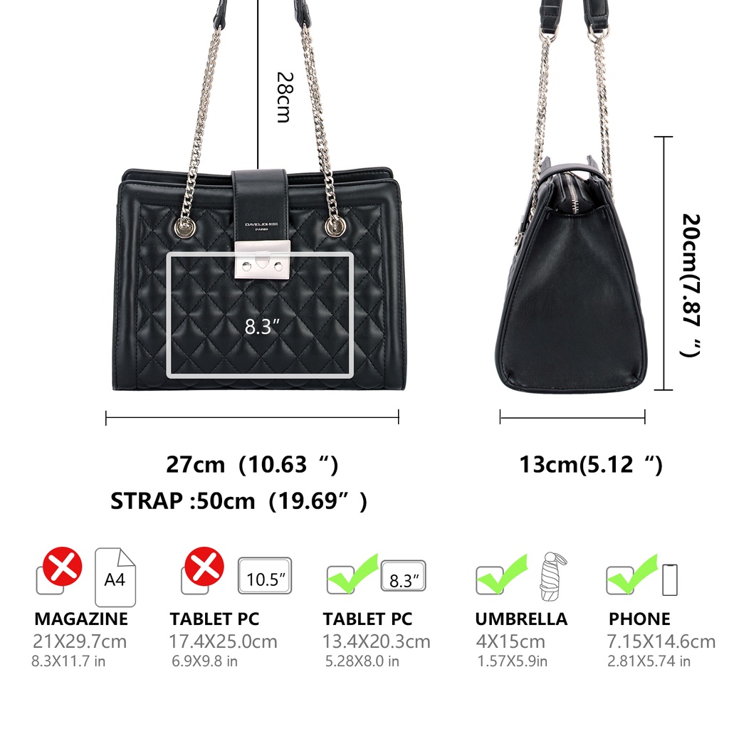 David Jones Paris กระเป๋าสะพายข้าง ทรงถัง ใส่โทรศัพท์ได้ แฟชั่นวินเทจ สำหรับผู้หญิง