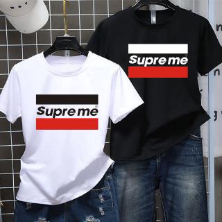 เสื้อยืดสีขาวSUPREME-SHORTเสื้อทีเชิร์ตแขนสั้นยอดฮิตลายSupremeใส่ได้ทั้งหญิงและชายใส่เที่ยวทำงานออกกำลังกาย