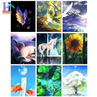 hamlte❤️ 【40x50cm】~Dream series~Hand-painted gift DIY hand-painted unicorn figure/family decoration painting/background wall decoration/color canvas