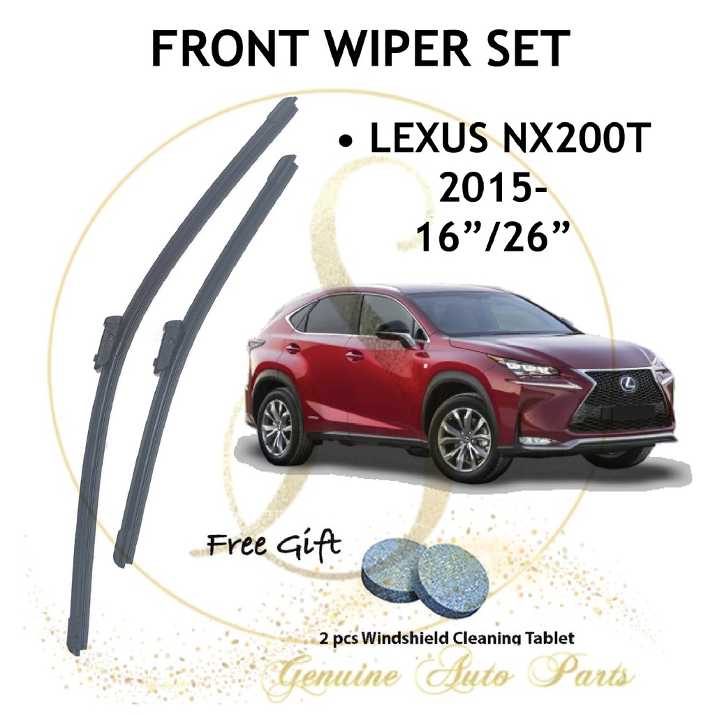 LEXUS NX200T NX200 JAPAN TECHNOLOGY WIPER BLADE SET 16 / 26 ฟรี WINDSHIELD CLEANING 2 เม็ด