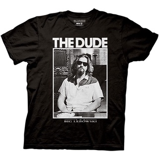 เสื้อยืดคอวีผู้ชาย Ripple Junction Big Lebowski Dude Photo Adult T-Shirt t shirt men cotton