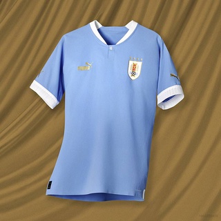 เสื้อกีฬาแขนสั้น ลายทีมชาติฟุตบอล Qatar World Cup Uruguay 2022 ชุดเหย้า สําหรับผู้ชาย และผู้หญิง