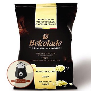 (500g Bel W31%) เบลโคลาด ไวท์ กูแวร์ตูร์ ช็อคโกแลต 31%  / Belcolade White Couverture Chocolate 31% / 500g