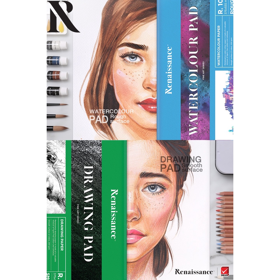 ขนาด A2  เรนาซองซ์ กระดาษวาดเขียน Watercolor / Drawing Paper - รูปที่ 7