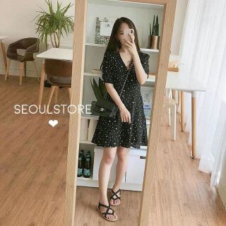 mini dress korea ลายจุดสุดน่ารัก