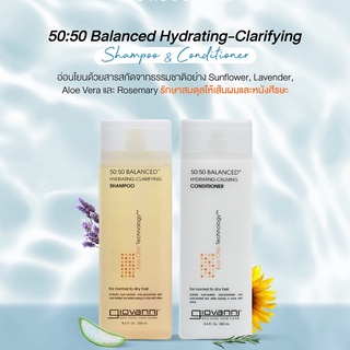 Giovanni Eco Chic 50:50 Balanced Hydrating-Clarifying Shampoo (250ml) + Conditioner (250ml)