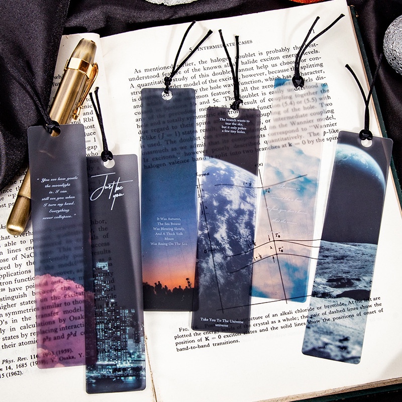 5 ชิ้นที่สวยงามบุ๊คมาร์ค Planets และ Starry Sky Book Markers ชุด Pvc หน้าเครื่องหมายสําหรับอ่านหนังสือห้องเรียนโรงเรียนห้องสมุด