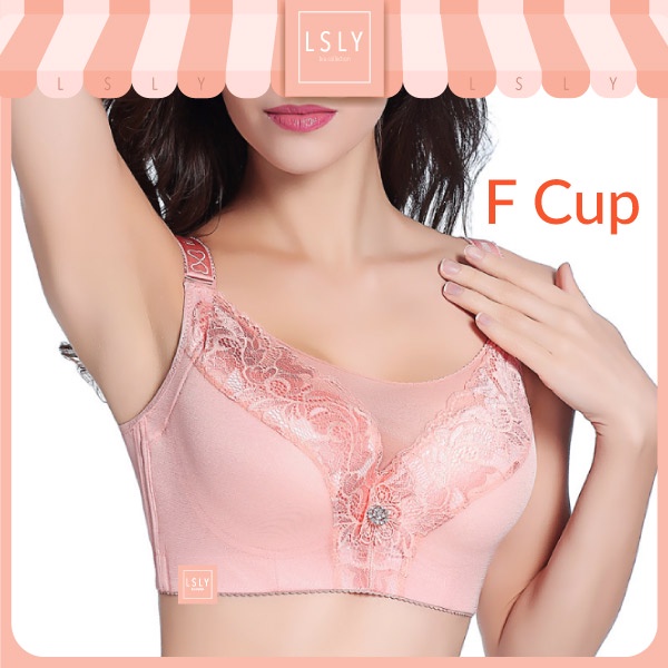 LSLY Plus ขนาด Bra F ถ้วย 46F 48F 50F 52F ขนาดใหญ่ Underwire Brassiere สนับสนุนเต็มถ้วยขนาดใหญ่ไขมัน