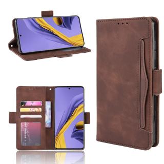 Multi-Card Slots Casing Samsung Galaxy A71 Wallet Case PU Leather Magnetic Buckle Flip Cover Card Holder Stand