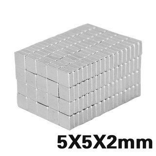 10ชิ้น แม่เหล็กนีโอไดเมียม 5x5x2มิล สี่เหลี่ยม 5*5*2มิล Magnet Neodymium 5*5*2mm แม่เหล็กแรงสูง 5x5x2mm แรงดูดสูง