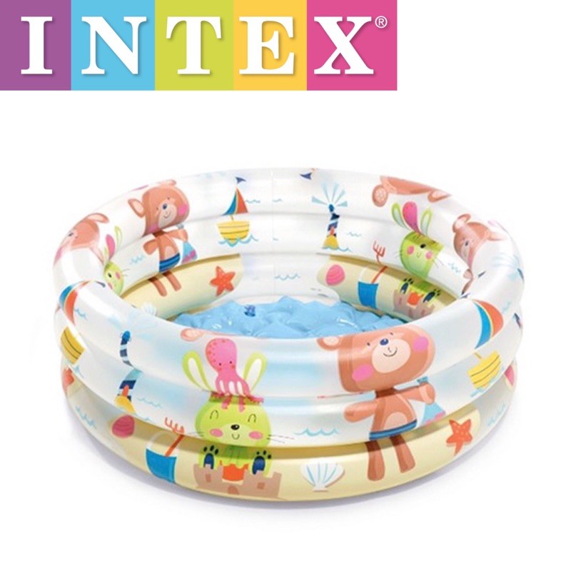 สระน้ำเป่าลม INTEX สระน้ำเด็ก 3 ชั้น ลายการ์ตูน ขนาด 61 x 22 ซม.