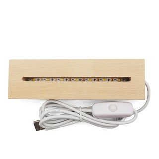 ฐานไฟ LED ฐานไม้ Beech wood usb ไฟ led โคมไฟอะคริลิค