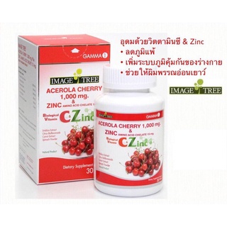 Image Tree Acerola Cherry 1000 mg Zinc Chelate 30 เม็ด อิมเมจทรี อะเซโรลาเชอร์รี่ &amp; ซิงค์ วิตามินซีธรรมชาติ ภูมิแพ้