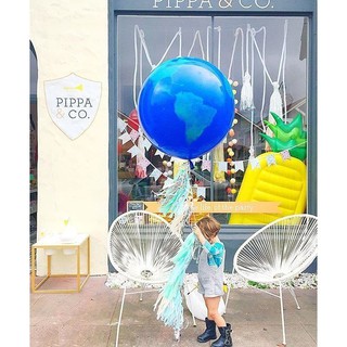 ลูกโป่งลูกโลก ขนาด 36 นิ้ว STD Dark blue Earth Qualatex Round Latex Balloons