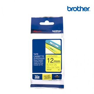 เทปพิมพ์อักษร TZE-631 12มม. สีดำพื้นเหลือง Brother