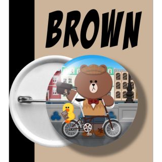 BADGE BROWN เข็มกลัด บราวน์ จักรยาน