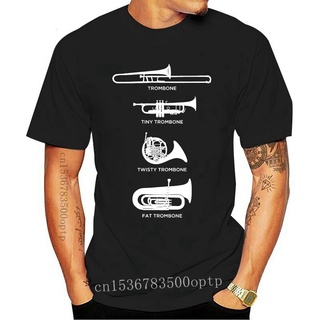 เสื้อยืดคอกลม ผ้าฝ้าย พิมพ์ลาย Trombone Marching Band สไตล์ตลก เหมาะกับฤดูร้อน EKfndg62LOccio76