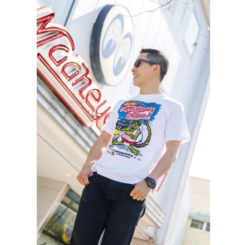 Rat Fink X MOONEYES Area-1 T-shirt (เสื้อยืดเฟชั่น)