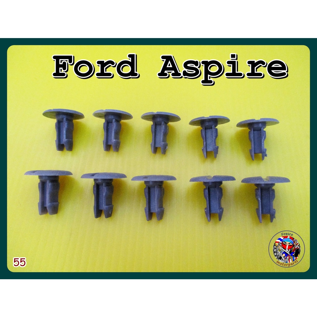 กิ๊บล้อคกันชน ตัวกลม (55) - Ford Aspire Bumper Clip Lock Set 10Pcs. (Round Head)