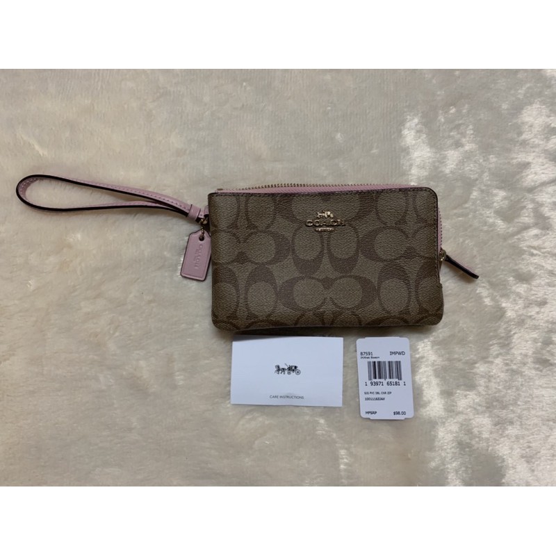 แท้💯 coach 2 ซิป s คาราเมลชพู